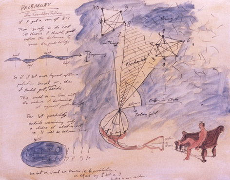 Ink and watercolour on cardboard,65 x 50 cm, 1996.